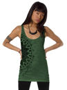 women tank top in green with a flower of life print 